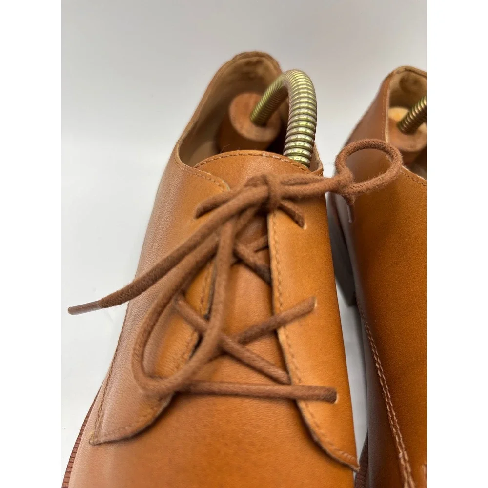 Madewell Men's Cognac Leather Derby Oxford Lace-Up Shoes Leather Size 9